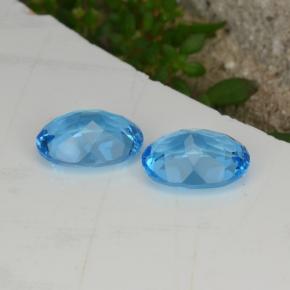 Topazio naturale blu da 4,28 ct, taglio ovale, VVS-VS