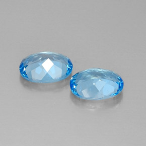 Topazio naturale blu da  ct, taglio ovale, VVS