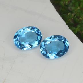 Topazio naturale blu da 4,36 ct, taglio ovale, VVS