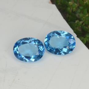 Topazio naturale blu da 4,36 ct, taglio ovale, VVS