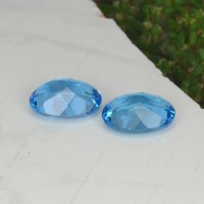 Topazio naturale blu da 4,36 ct, taglio ovale, VVS