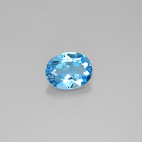 Topazio naturale blu da 2,23 ct, taglio ovale, VVS-VS