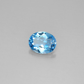 Topazio naturale blu da 2,23 ct, taglio ovale, VVS-VS