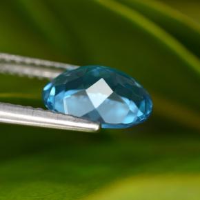 Topazio naturale blu da 2,24 ct, taglio ovale, VVS