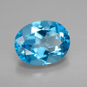 Topazio naturale blu da 2,21 ct, taglio ovale, VVS-VS