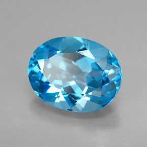 Topazio naturale blu da 2,21 ct, taglio ovale, VVS-VS
