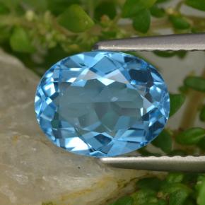Topazio naturale blu da 2,34 ct, taglio ovale, VVS
