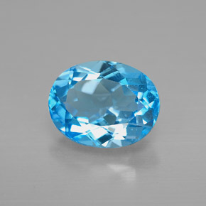 Topazio naturale blu da 2,36 ct, taglio ovale, VS