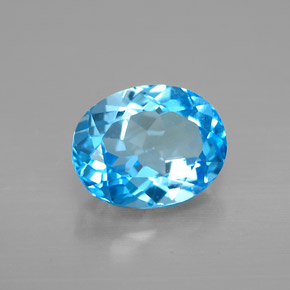 Topazio naturale blu da 2,36 ct, taglio ovale, VS