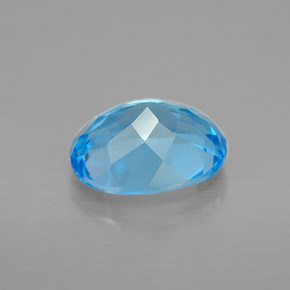 Topazio naturale blu da 2,36 ct, taglio ovale, VS