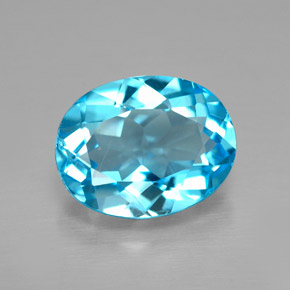 Topazio naturale blu da 2,29 ct, taglio ovale, VVS-VS