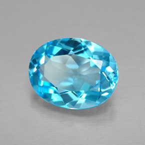 Topazio naturale blu da 2,29 ct, taglio ovale, VVS-VS