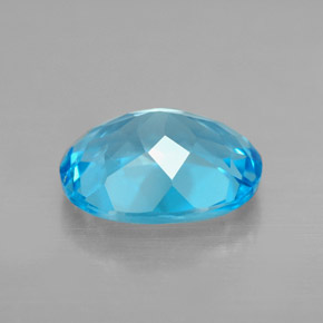 Topazio naturale blu da 2,29 ct, taglio ovale, VVS-VS