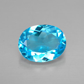 Topazio naturale blu da 2,13 ct, taglio ovale, VVS