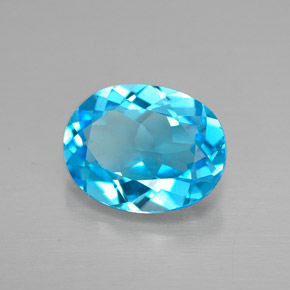 Topazio naturale blu da 2,13 ct, taglio ovale, VVS
