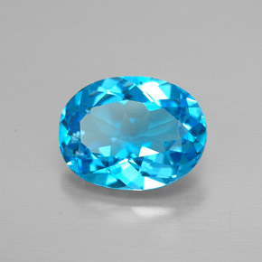 Topazio naturale blu da 2,09 ct, taglio ovale, VVS-VS