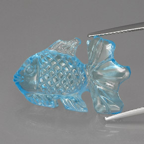 Topazio naturale blu da 17,84 ct, trasparente, trasparente/traslucido