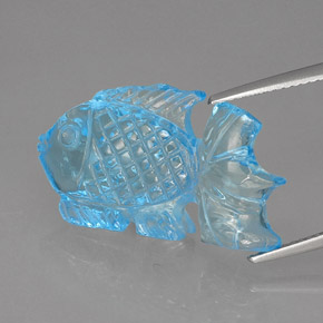 Topazio naturale blu da 18,94 ct, trasparente, trasparente/traslucido