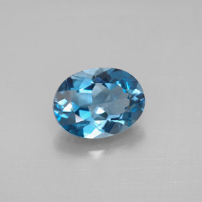 Topazio naturale blu da 2,07 ct, taglio ovale, VVS