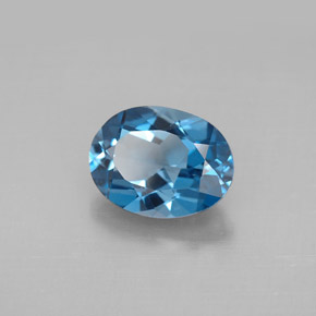 Topazio naturale blu da 2,07 ct, taglio ovale, VVS