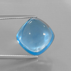 Topazio naturale blu da 23,43 ct, taglio a cuscino, trasparente