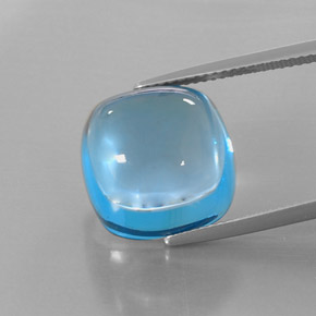 Topazio naturale blu da 23,43 ct, taglio a cuscino, trasparente
