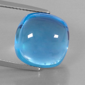 Topazio naturale blu da 18,22 ct, taglio a cuscino, trasparente