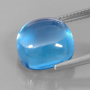 Topazio naturale blu da 18,22 ct, taglio a cuscino, trasparente