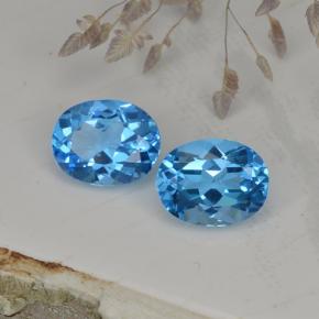 Topazio naturale blu da 4,71 ct, taglio ovale, VVS