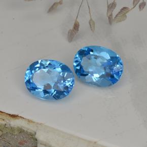 Topazio naturale blu da 4,71 ct, taglio ovale, VVS