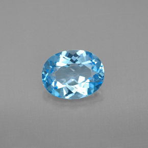 Topazio naturale blu svizzero da 2,05 ct, taglio ovale, VVS