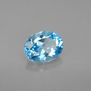 Topazio naturale blu da 2,38 ct, taglio ovale, VVS