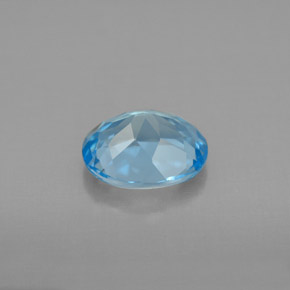 Topazio naturale blu da 2,38 ct, taglio ovale, VVS