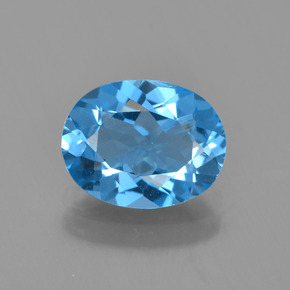 Topazio naturale blu da 1,98 ct, taglio ovale, VVS