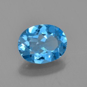 Topazio naturale blu da 1,98 ct, taglio ovale, VVS