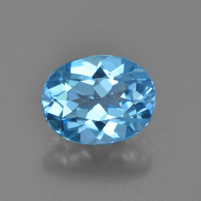 Topazio naturale blu da 2,40 ct, taglio ovale, VVS