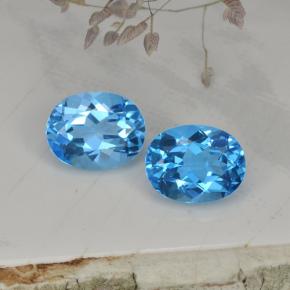 Topazio naturale blu da 4,93 ct, taglio ovale, VVS