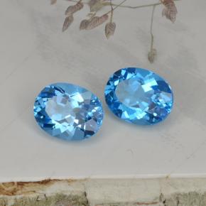 Topazio naturale blu da 4,93 ct, taglio ovale, VVS