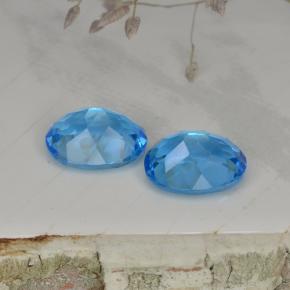 Topazio naturale blu da 4,93 ct, taglio ovale, VVS