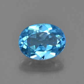 Topazio naturale blu da 2,26 ct, taglio ovale, VVS
