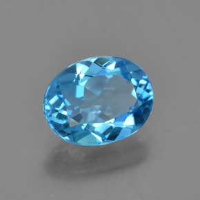 Topazio naturale blu da 2,26 ct, taglio ovale, VVS