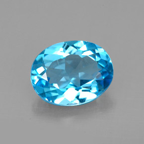 Topazio naturale blu svizzero da 2,21 ct, taglio ovale, VS