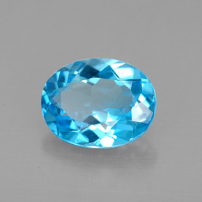 Topazio naturale blu svizzero da 2,21 ct, taglio ovale, VS