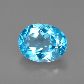 Topazio naturale blu da 2,54 ct, taglio ovale, VVS-VS