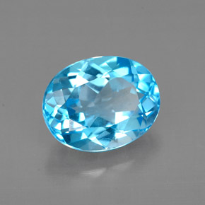 Topazio naturale blu da 2,54 ct, taglio ovale, VVS-VS