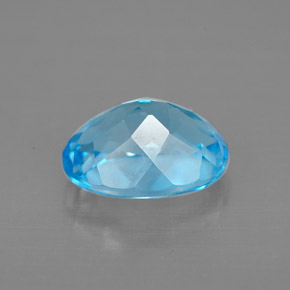 Topazio naturale blu da 2,54 ct, taglio ovale, VVS-VS