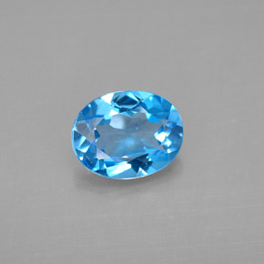 Topazio naturale blu da 2,13 ct, taglio ovale, VVS