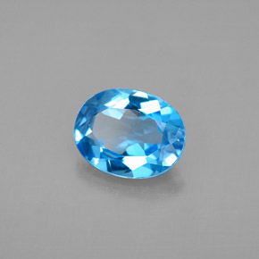 Topazio naturale blu da 2,13 ct, taglio ovale, VVS