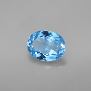 Topazio naturale blu da 2,16 ct, taglio ovale, VVS