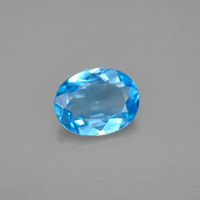 Topazio naturale blu da 1,91 ct, taglio ovale, VS